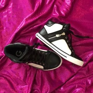 G by Guess Black & White High-Top Sneakers